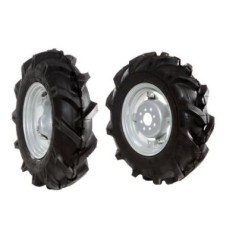 Paire de roues à pneus 5.00-10 avec disque réglable pour tracteur marcheur NIBBI KAM 4 | NewgardenAgri.com