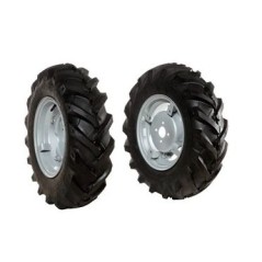 Par de ruedas de neumático 6.5/80-15" con disco ajustable para motocultor NIBBI MAK | NewgardenAgri.com