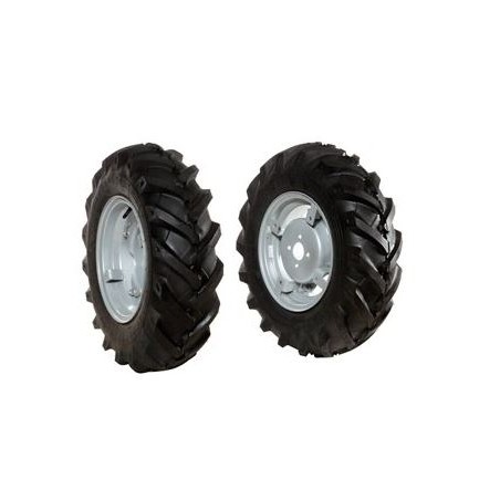 Paire de roues à pneus 6.5/80-15" avec disque réglable pour tracteur à pied NIBBI MAK | NewgardenAgri.com