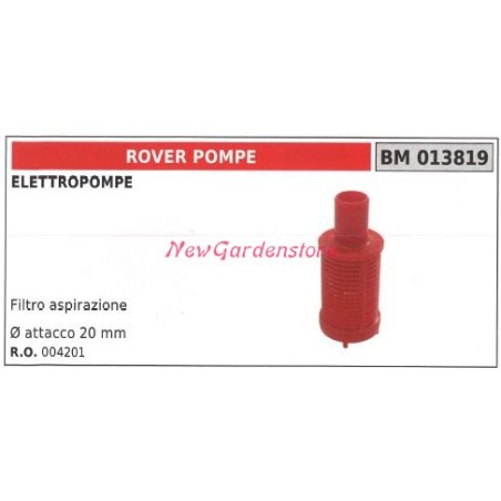 Filtro aspirazione ROVER elettropompa 013819 | NewgardenAgri.com