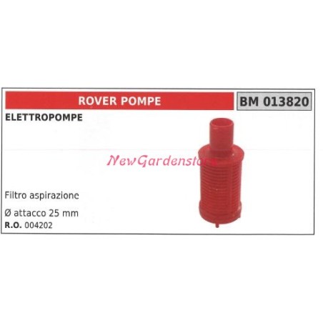 Filtro aspirazione ROVER elettropompa 013820 | NewgardenAgri.com