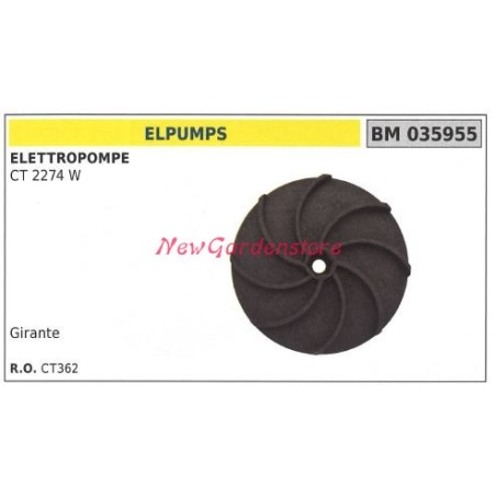 ELPUMPS Electric Pump CT 2274W Impeller 035955 | NewgardenAgri.com