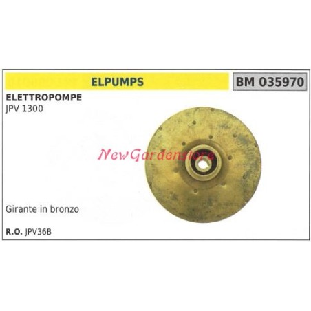 ELPUMPS Bronze impeller ELPUMPS electric pump JPV 1300 035970 | NewgardenAgri.com