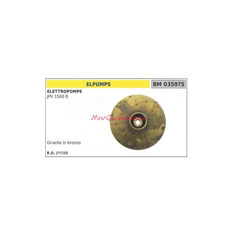 Roue en bronze ELPUMPS pompe électrique JPV 1500B 035975