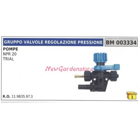 UNIVERSAL pressure control valve assembly for Bertolini NPR 20 pump 003334 | NewgardenAgri.com