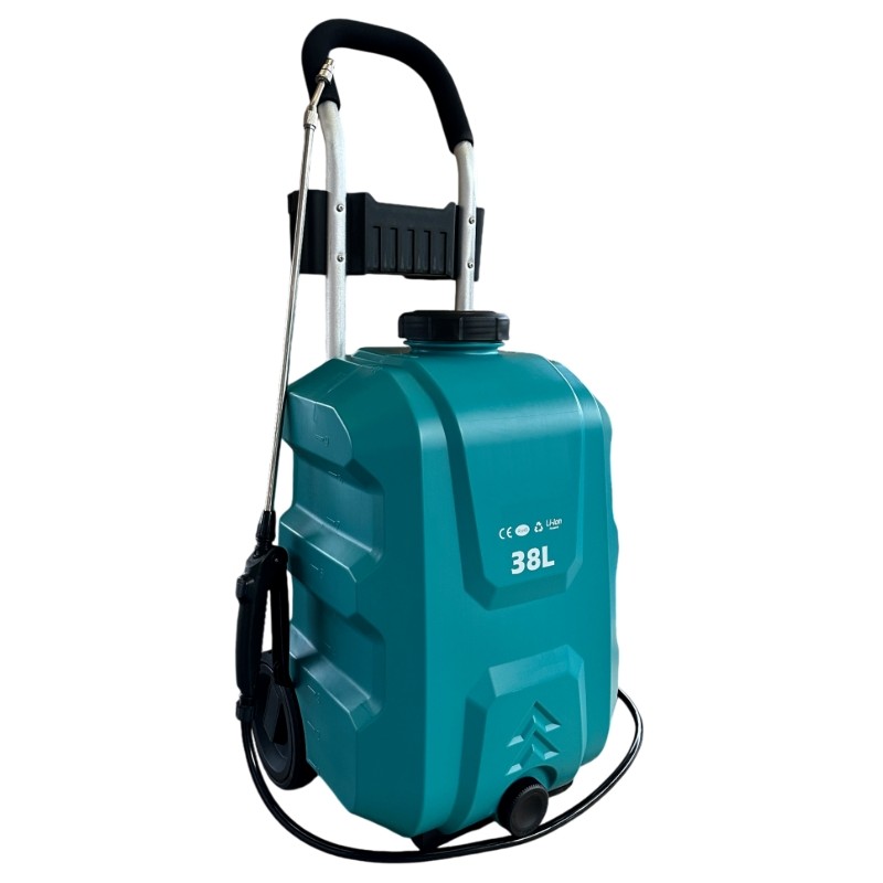 Pulverizador sobre ruedas a batería TECNOSPRAY LE38 capacidad 38L caudal 3L/min