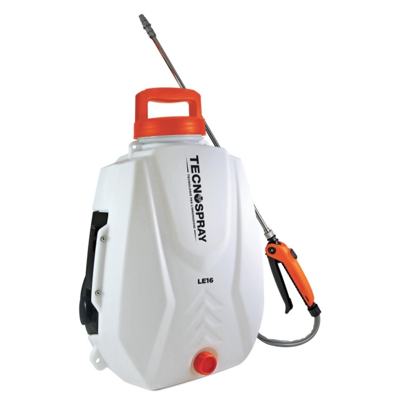 Pulverizador TECNOSPRAY LE16 capacidad 16L batería de litio 21 V y cargador incluidos