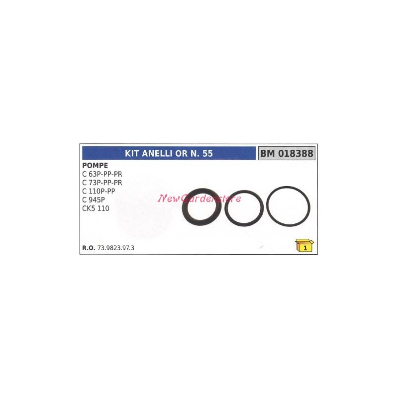 Kit joint torique ou N.55 UNIVERSAL pompe Bertolini C 63P PP PR 018388