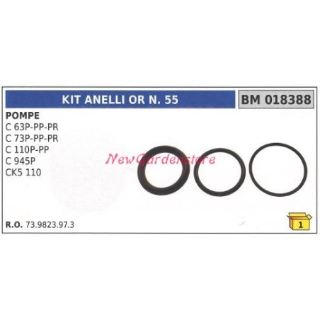 Kit anelli or N.55 UNIVERSALE pompa Bertolini C 63P PP PR 018388 | NewgardenAgri.com