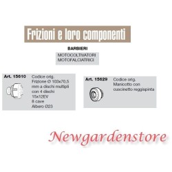 Frizione manicotto motocoltivatore motofalciatrice BARBIERI 15610 15629 | NewgardenAgri.com