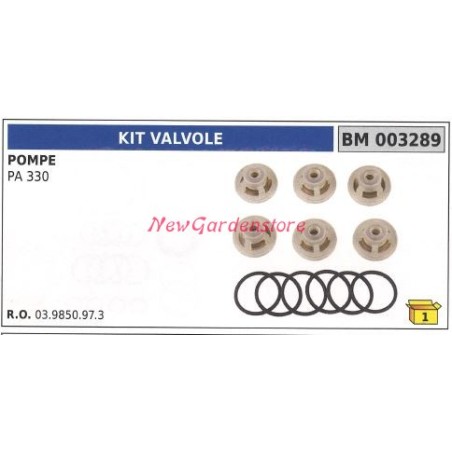 Kit soupape UNIVERSELLE pompe Bertolini PA 330 003289 | NewgardenAgri.com