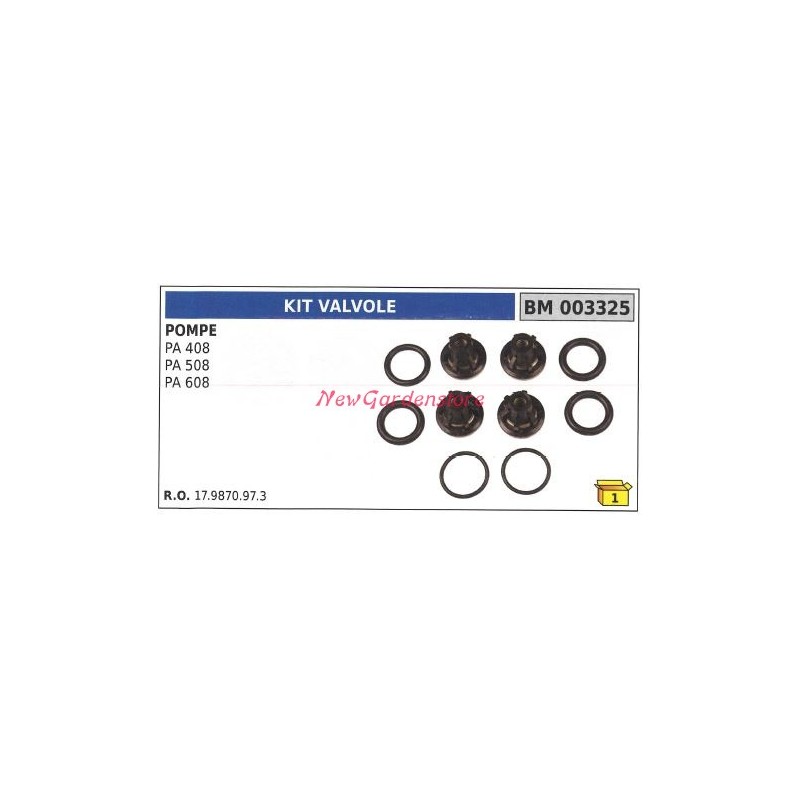 Kit soupape UNIVERSELLE pompe Bertolini PA 408 508 608 003325