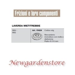 Frizione meccanismo 15424 compatibile LAVERDA MIETITREBBIE M84 M92 piatto 215mm | NewgardenAgri.com