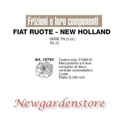 Clutch mechanism 5 shovels 280mm tractor TN 75 series FIAT NEW HOLLAND 15793 | NewgardenAgri.com