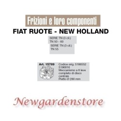 Clutch mechanism 6 levers disc tractor series TN 50 60 FIAT NEW HOLLAND 5186552 | NewgardenAgri.com