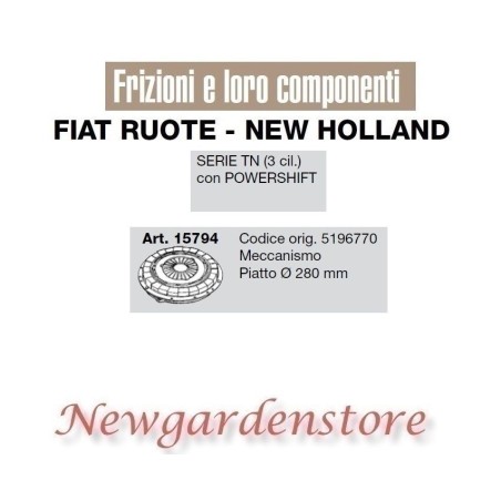 Frizione meccanismo trattore serie TN POWERSHIFT FIAT NEW HOLLAND 15794 5196770 | NewgardenAgri.com