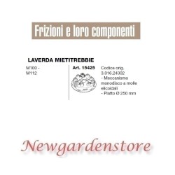 Frizione monodisco 15425 250mm compatibile LAVERDA MIETITREBBIE M100 M112 | NewgardenAgri.com