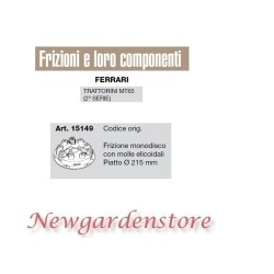 Frizione monodisco compatibile piatto 215 trattorino MT65 2°serie FERARRI | NewgardenAgri.com