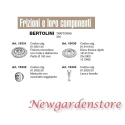 Frizione monodisco disco rigido manicotto leva trattorino 330 BERTOLINI 15331 | NewgardenAgri.com