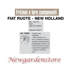 Embrague tractor 850 850DT 1000 SUPER VALEO 15662 FIAT NEW HOLLAND plano 310mm | NewgardenAgri.com