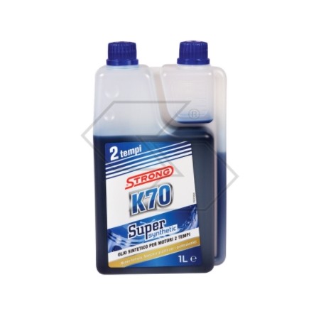 Olio miscela Strong K70 SUPER SYNTHETIC motore 2 tempi motosega 1 LITRO dosatore | NewgardenAgri.com