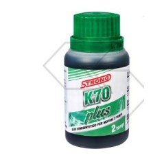 Olio per miscela K70 PLUS motore a 2 tempi semisintetico 4 pezzi STRONG R331138 | NewgardenAgri.com