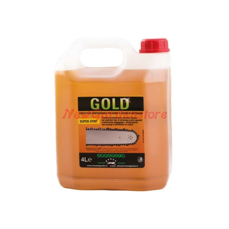 Olio protettivo Bio GOLD universale per catene motoseghe elettroseghe 4lt