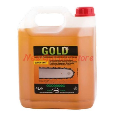 Olio protettivo Bio GOLD universale per catene motoseghe elettroseghe 4lt | NewgardenAgri.com