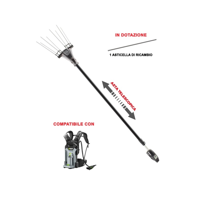 Scuotiolive a batteria EGO LOTUS TELESCOPICO lunghezza massima 288 cm