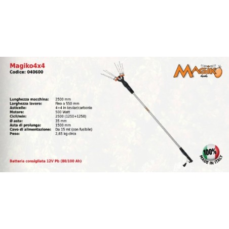 Peigne fendu Magiko4x4 MAORI SERIES alimenté par batterie avec moteur de 500 W | NewgardenAgri.com