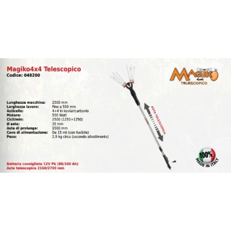 Scuotiolive a batteria Magiko4x4 telescopico SERIE MAORI a pettine spezzato | NewgardenAgri.com