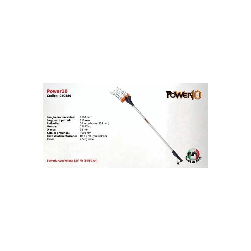 POWER10 MAORI battery-operated counterbalanced snow shaker with 270 W motor