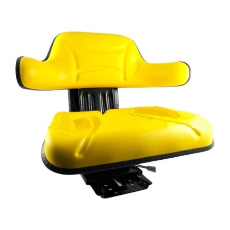 Asiento de tractor amarillo con suspensión vertical y base regulable, tipo John Deere | NewgardenAgri.com