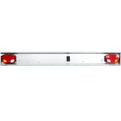 Rear bumper for trailers with lights 1500mm galvanized aluminum bar | NewgardenAgri.com