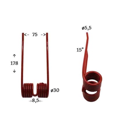 Muelles para rotoempacadora cosechadora tipo ancho Mascar Wolagri | NewgardenAgri.com