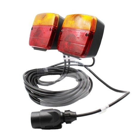 Rear light kit for agricultural trailer and tractor with 7-pole connector and 7.5 m cable | NewgardenAgri.com