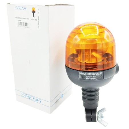 Flashing light for tractors with flexible rod 12 V microboule-r Siren - rotating beacon | NewgardenAgri.com