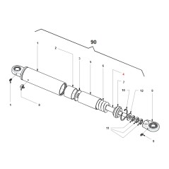 Thresher shock absorber shaft TURBO6 ORIGINAL GIANNI FERRARI 01.40.00.4780 | NewgardenAgri.com