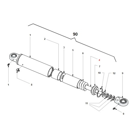 Arbre d'amortisseur de batteur TURBO6 ORIGINAL GIANNI FERRARI 01.40.00.4780 | NewgardenAgri.com