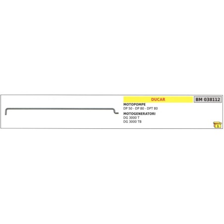 Asta regolatore giri DUCAR per motopompa DP 50 80 DPT 80 038112 | NewgardenAgri.com