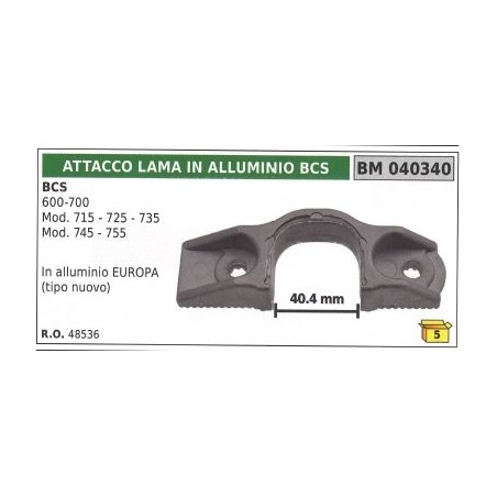 Acoplamiento de cuchillas de aluminio BCS para motor cortacésped bcs 600 700 715 725 735 745