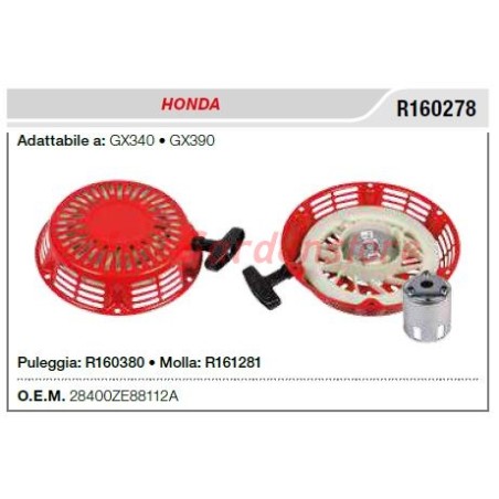 Motor de arranque HONDA para motocultores GX340 390 R160278 | NewgardenAgri.com