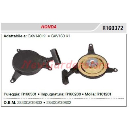 Avviamento HONDA motocoltivatore GXV140 K1 GXV160 K1 R160372 | NewgardenAgri.com