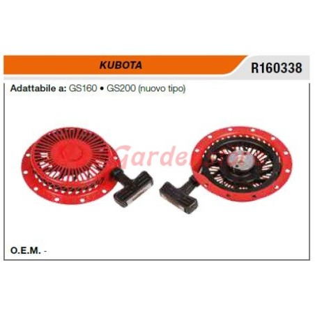 Motor de arranque KUBOTA motocultor GS160 200 nuevo tipo R160338 | NewgardenAgri.com