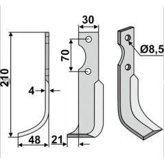 Motorkultivator Hackenmesser Pinne 350-680 350-681 AGRIA dx sx 210mm | NewgardenAgri.com