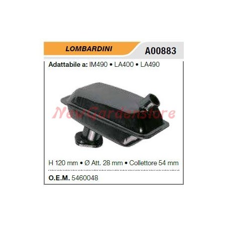 LOMBARDINI Schalldämpfer-Schalldämpfer Motorpumpe IM490 LA400 490 A00883 | NewgardenAgri.com