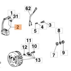 Bobine de pompe à moteur modèles SC150 SC180 SC23 301000379R OLEOMAC | NewgardenAgri.com