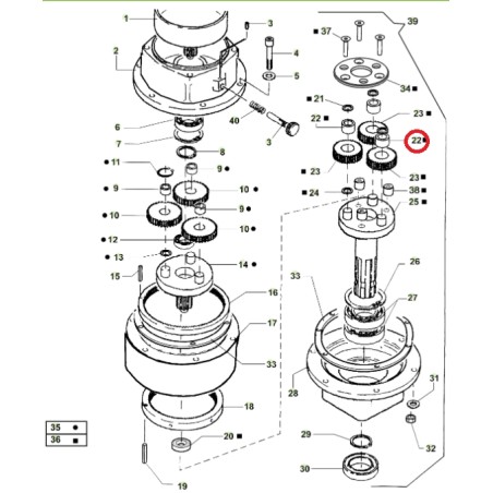 ORIGINAL ACTIVE douille à aiguilles pour tarière modèles t143 - t152 022715 | NewgardenAgri.com