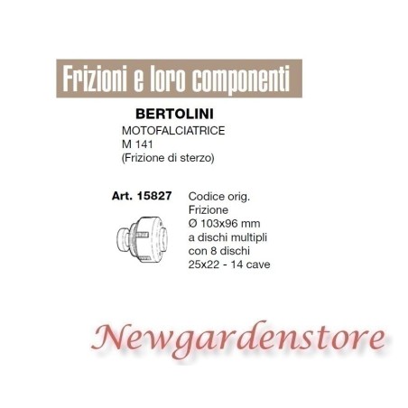 Frizione dischi multipli motofalciatrice M141 compatibile BERTOLINI 15827 | NewgardenAgri.com