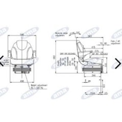 Asiento Activo con suspensión mecánica para tractor agrícola AMA 16926